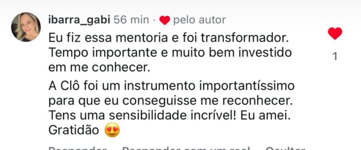 Depoimento de Gabi sobre a mentoria de Clotilde Bressolin